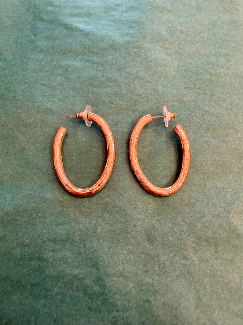 Park Lane Hammered Rose gold-tone Hoop Earrings - Like New